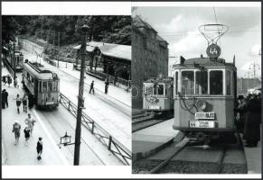 cca 1941 előtti felvételek budapesti villamosokról, 2 db modern nagyítás, jelzés nélkül, 21x15 cm