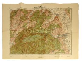 1932 Miskolc és Bélapátfalva környékének térképe, 1 : 75.000, M. Kir. Állami Térképészet, 47x63 cm