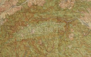 1932 Miskolc és Bélapátfalva környékének térképe, 1 : 75.000, M. Kir. Állami Térképészet, 47x63 cm