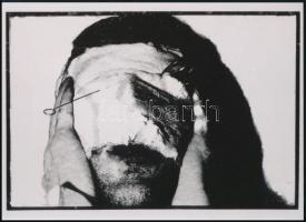 cca 1976 Hajas Tibor (1946-1980) képzőművész, performansz alkotása, 1 db modern nagyítás, jelzés nélkül, 15x21 cm