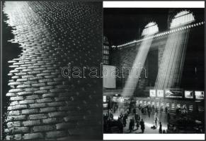 cca 1957 Brassai (eredetileg Halász Gyula) (1899-1984) magyar - francia fotóművész felvétele (Grand Central Station, New York), + hozzáadva a Párizsi utcakövek (1928) című alkotását, 2 db mai nagyítás, jelzés nélkül, 21x15 cm