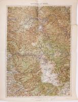 cca 1920-1930 Gyergyószentmiklós környékének katonai térképe, 1 : 200.000, M. Kir. Állami Térképészet, lapszéli sérüléssel, 62,5x46,5 cm