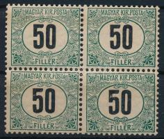 1905 Zöldportó "A" 50f négyestömb 2. vízjelállás négyestömb (60.000+++)