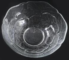 Nagyméretű salátalevél mintás salátakínáló, jelzés nélkül, hibátlan, d: 33 cm, m: 14 cm