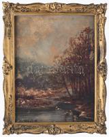 Edvi Illés Ödön (1877-1945): Őszi borulás. Olaj, karton, jelzett. Felületi sérülésekkel. Hátoldalán ...