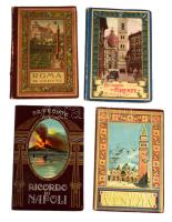 4 db régi olasz városképes leporelló: Ricordo di Venezia, Napoli, Firenze, Roma. Változó állapotban.