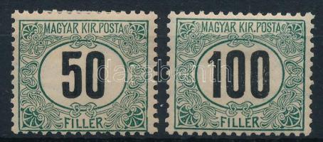 1905 Zöldportó "A" 50f 1. vízjelállás + 100f 4. vízjelállás (16.000)