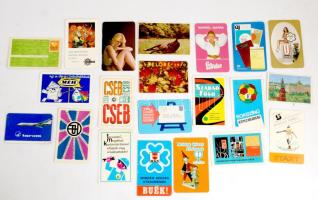 1970-1979 Vegyes kártyanaptár tétel, 21 db