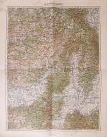 cca 1920-1930 Brassó (Kronstadt, Brasov) környékének katonai térképe, 1 : 200.000, M. Kir. Állami Térképészet, lapszéli sérüléssel, 62,5x45,5 cm