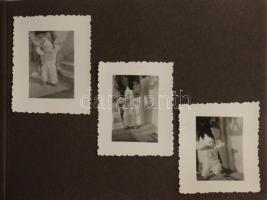 3 db régebbi fotóalbum, az egyikben kisbabát ábrázoló képekkel (1948), a másik kettő üres, 15,5x23 c...
