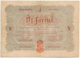 1848. 5Ft vörösesbarna nyomat "LSo. 480719" "Kossuth bankó" T:F Adamo G109