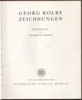 Georg Kolbe Zeichnungen. Einleitung von Wilhelm Pinder. Berlin,(1942.),Rembrandt-Verlag, 95 p. Német...