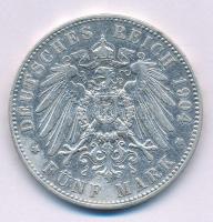 Német Államok / Poroszország 1904A 5M Ag "II. Vilmos" Berlin (27,76g) T:XF German States / Prussia 1904A 5 Mark Ag "Wilhelm II" Berlin (27,76g) C:XF Krause KM# 523