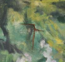 Jelzés nélkül, XX. sz. első fele: Art deco hölgy divatos ruhában és karkötővel, 1930-40 körül. Olaj,...