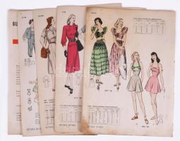 Butterick Patterns U.S.A. női divatillusztrációk, 6 db kétoldalas nyomtatvány, változó állapotban, 35,5x27 cm
