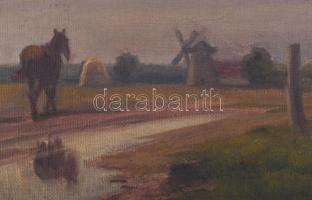 Korpács Lajos (-), működött a XX. sz. első felében: Lovasszekér. Olaj, vászon, jelezve jobbra lent. ...