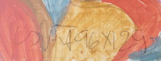 Csepeli Németh Miklós (1934-2012): Emberek, 1996. Akvarell, papír, jelzett, üvegezett keretben, laps...