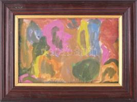 Csepeli Németh Miklós (1934-2012): Színes kavalkád, 1996. Akvarell, papír, jelzett, üvegezett fakeretben, 16×23,5 cm