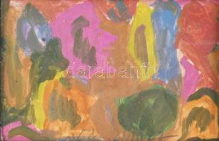 Csepeli Németh Miklós (1934-2012): Színes kavalkád, 1996. Akvarell, papír, jelzett, üvegezett fakere...