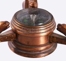 Földgömb pietra dura technikával, formára vágott ásványok berakásával létrehozott földgömb, vas szer...