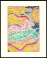 Csepeli Németh Miklós (1934-2012): Páros, 1984. Kréta, papír, jelzett, paszpartuban, 14×20 cm