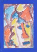 Csepeli Németh Miklós (1934-2012): Társaság. Akvarell, papír, jelzett, plexiüvegezett keretben, 30×21 cm