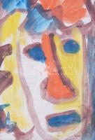 Csepeli Németh Miklós (1934-2012): Társaság. Akvarell, papír, jelzett, plexiüvegezett keretben, 30×2...