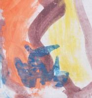 Csepeli Németh Miklós (1934-2012): Társaság. Akvarell, papír, jelzett, plexiüvegezett keretben, 30×2...