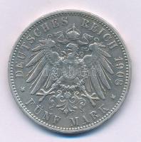 Német Birodalom / Hamburg 1908J 5M Ag T:VF kis patina
German Empire / Hamburg 1908J 5 Mark Ag C:VF ...