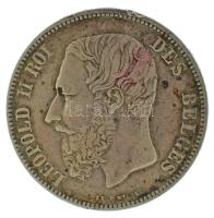 Belgium 1868. 5Fr Ag "II. Lipót" T:XF patina, ph. / Belgium 1868. 5 Francs Ag "Leopold II" C:XF patina, edge error Krause KM#24