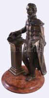 Józsa Lajos (1944-): Gróf Széchenyi István. Bronz, márvány talapzaton, jelzett hátul, m: 52 cm /// L...