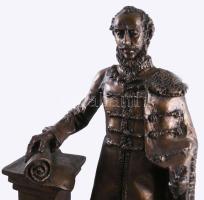 Józsa Lajos (1944-): Gróf Széchenyi István. Bronz, márvány talapzaton, jelzett hátul, m: 52 cm /// L...