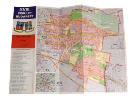 7 db Budapest kerület és városrész térkép, vegyes állapotban
