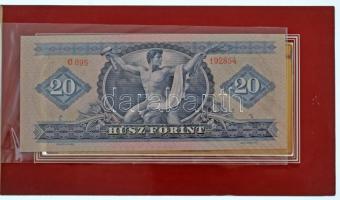 1975. 20Ft aranyozott Ag bankjegyveret (217,73g/7 uncia/0.999/70x154mm) + 1969. 20Ft "C 896 192...