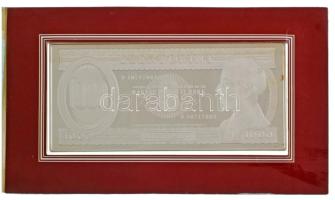 1992. 1000Ft bankjegyveret Ag (217,7g/7 uncia/0.999/154x70mm) + 1992. 100Ft "D 40747048" f...