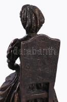 Józsa Lajos (1944- ) - Lórántffy Zsuzsanna. Bronz, márvány talapzaton, jelzett, m: 30 cm