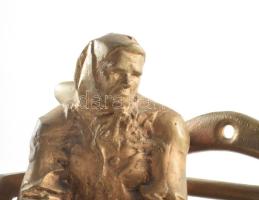 Józsa Lajos (1944- ) - Magány. Bronz, márvány talapzaton, jelzett, d: 30 cm, m: 23 cm