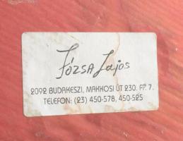 Józsa Lajos (1944-): Vízhordó asszony. Bronz, márvány talapzaton, m: 25,5 cm