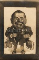 1930 Olasz fogságban készült katonai karikatúra / Military caricature made in Italian captivity. photo (EK)