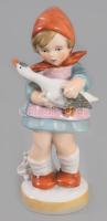 Fasold &amp; Stauch lány libával. Jelzett, hibátlan, m: 13,5 cm