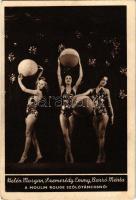 Budapest VI. Moulin Rouge, Helén Morgan, Szemerédy Emmy, Barró Márta szólótáncosnők. Cirkusz Revü reklám a hátoldalon (EK)