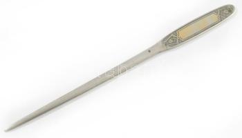 Szecessziós levélnyitó, felirattal, h: 23,5 cm