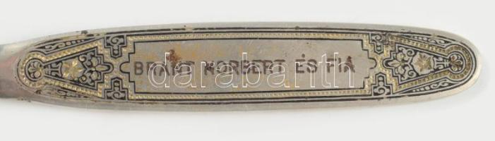 Szecessziós levélnyitó, felirattal, h: 23,5 cm