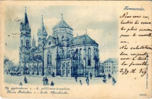 1900 Temesvár, Timisoara; az új gyárvárosi római katolikus plébániatemplom. Schmidt Edgar kiadása / Neue Fabriker r.-kath. Pfarrkirche / Catholic parish church (EB)