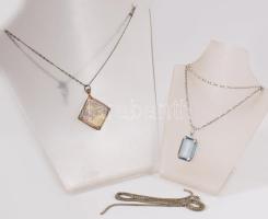 3 darab ezüst (Ag) nyaklánc, medálokkal, közte sérült, jelzett, bruttó 22,6g