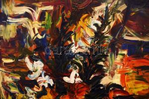 Medgyessy-Kovács Gyula (1963-): Színes kavalkád (cím nélkül). Olaj, vászon. Jelezve balra lent. Kise...