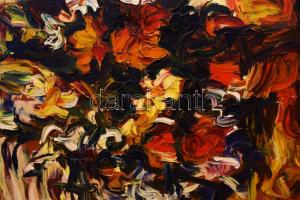 Medgyessy-Kovács Gyula (1963-): Színes kavalkád (cím nélkül). Olaj, vászon. Jelezve balra lent. Kise...