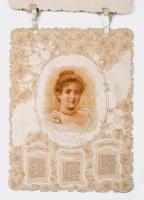 1897 Frauenlob Kalender 1897, naptár díszesen litografált, dombornyomott lapokkal, laponként 3 hónap...