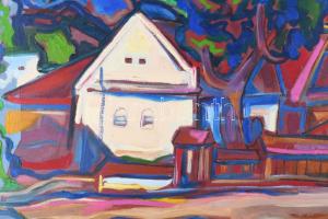 Kozma István (1937-2020): Utcarészlet (cím nélkül). Olaj, vászon, jelezve jobbra fent, 60×73 cm. Fak...