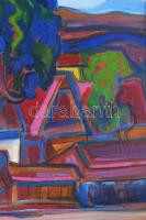 Kozma István (1937-2020): Utcarészlet (cím nélkül). Olaj, vászon, jelezve jobbra fent, 60×73 cm. Fak...